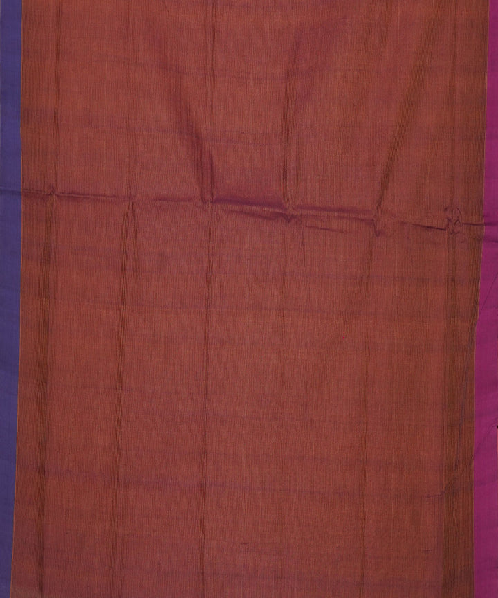 Brown maroon handloom cotton mangalagiri saree