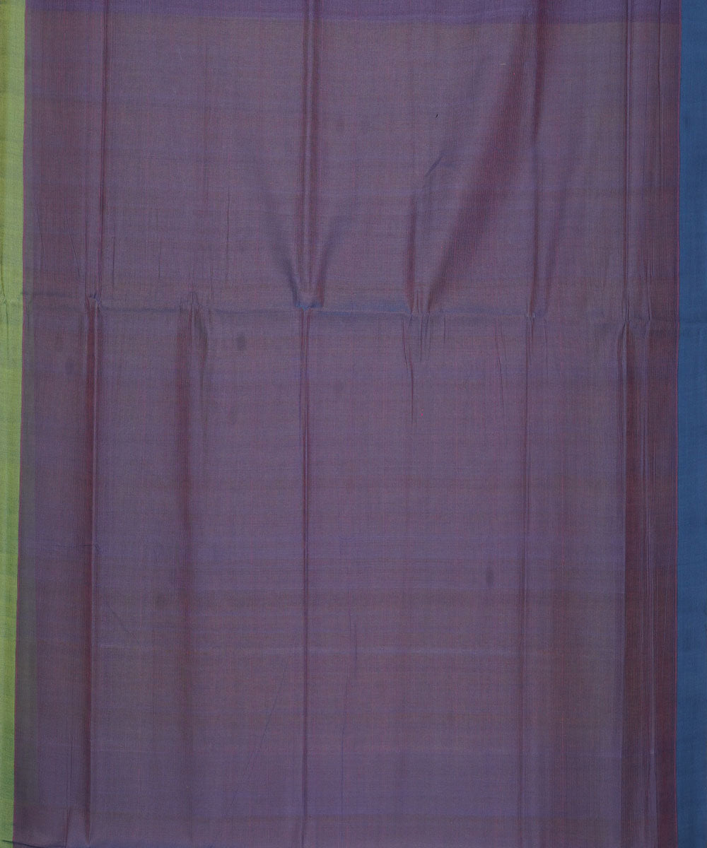 Cyan green purple handloom cotton mangalagiri saree