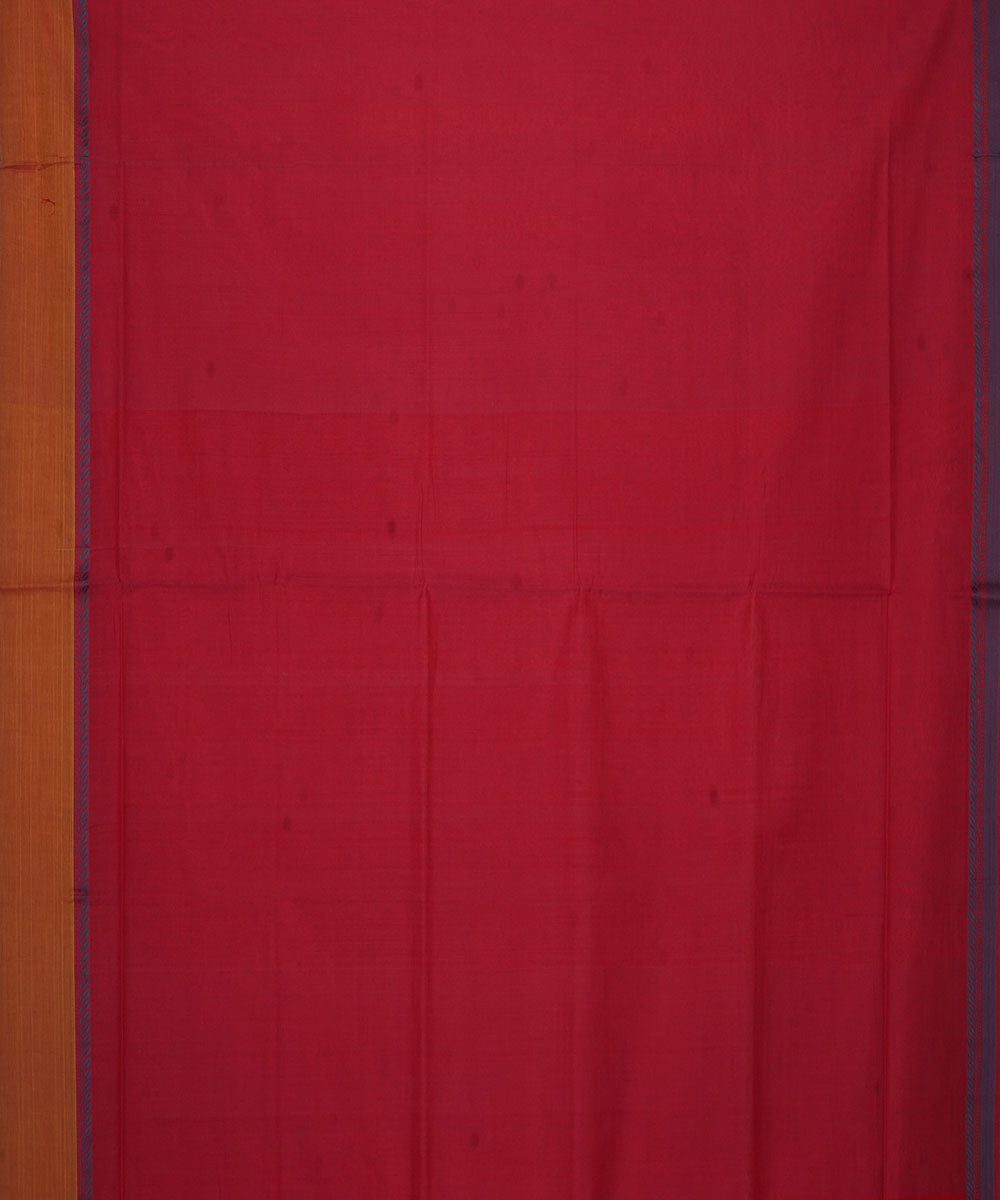 Red orange cotton handloom mangalagiri saree