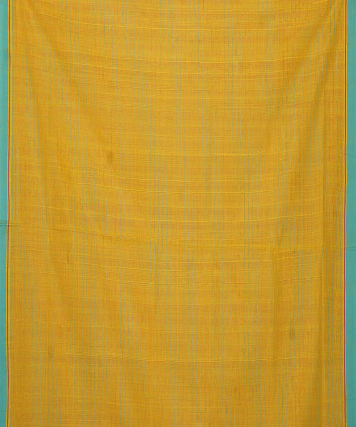 Cream yellow cotton handloom mangalagiri saree