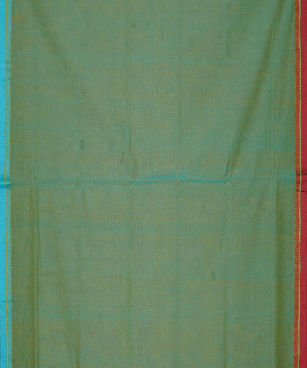 Maroon green cotton handloom mangalagiri saree