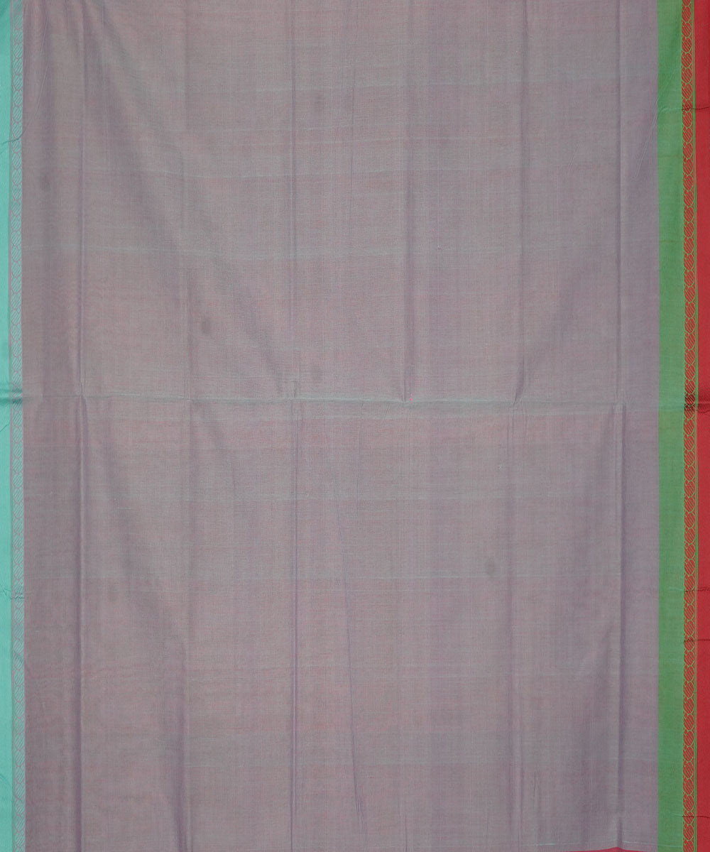 Red grey cotton handloom mangalagiri saree