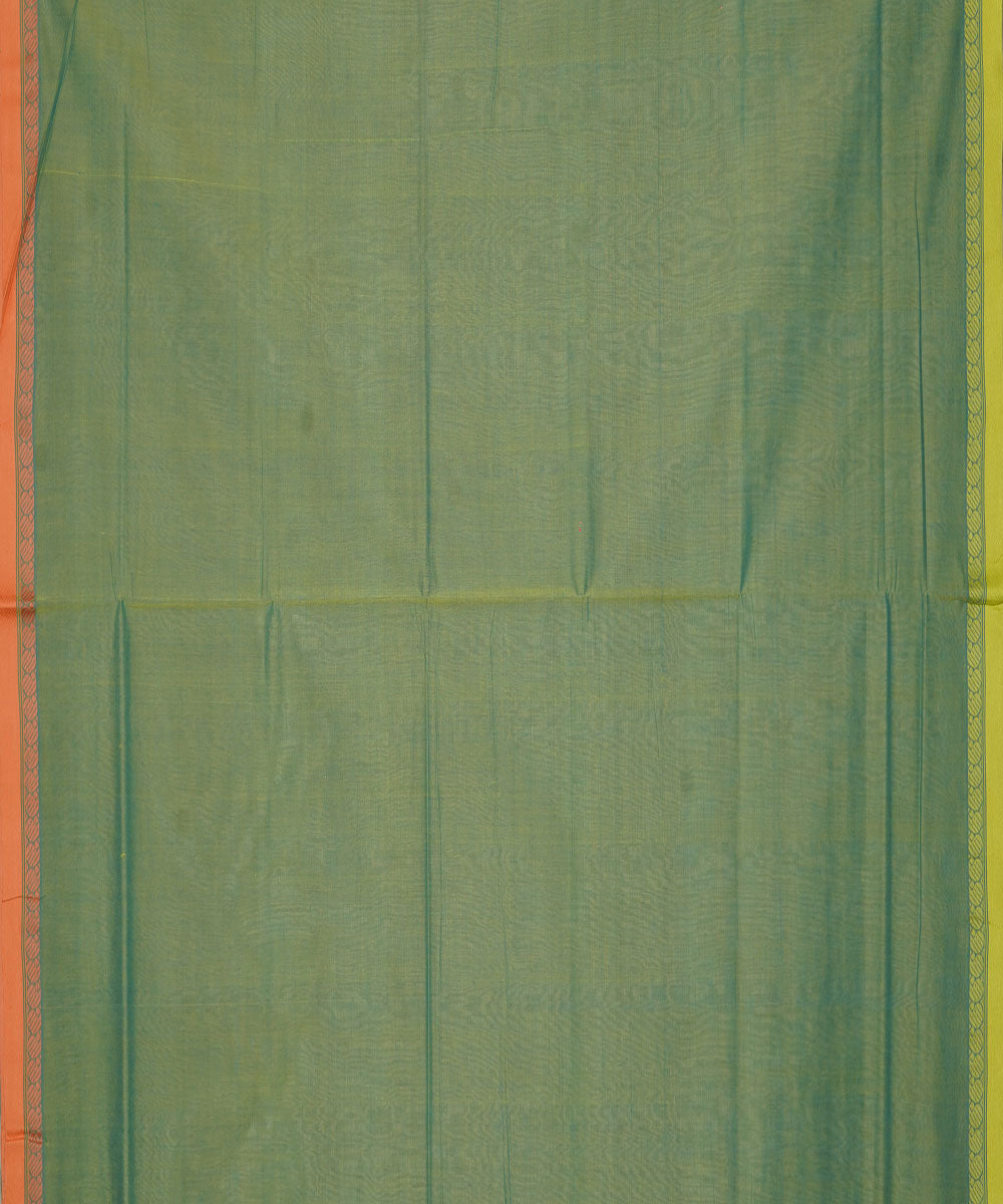 Grey green cotton handloom mangalagiri saree