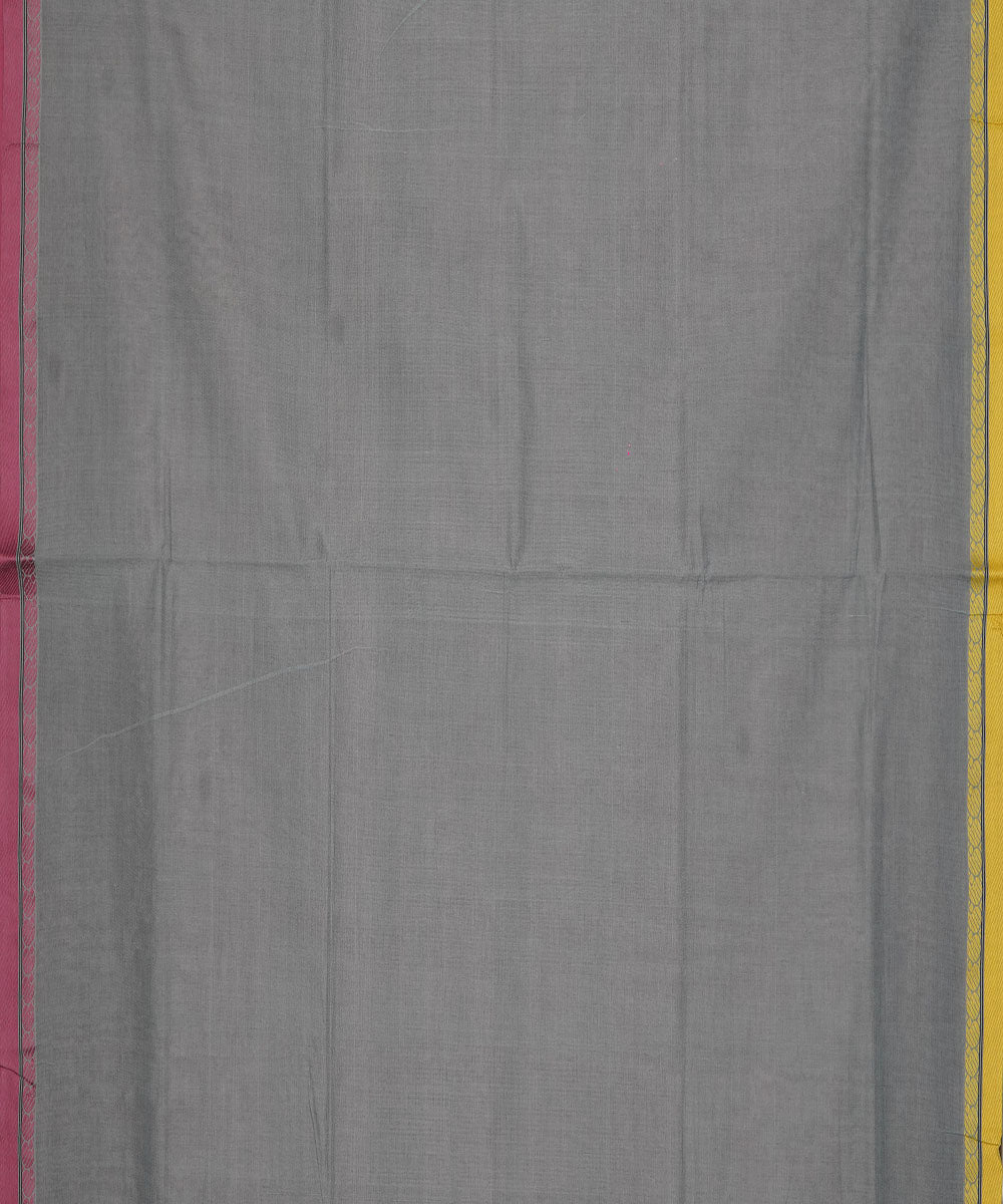 Maroon grey cotton handloom mangalagiri saree