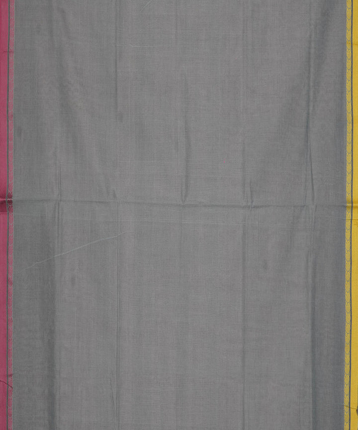 Maroon grey cotton handloom mangalagiri saree