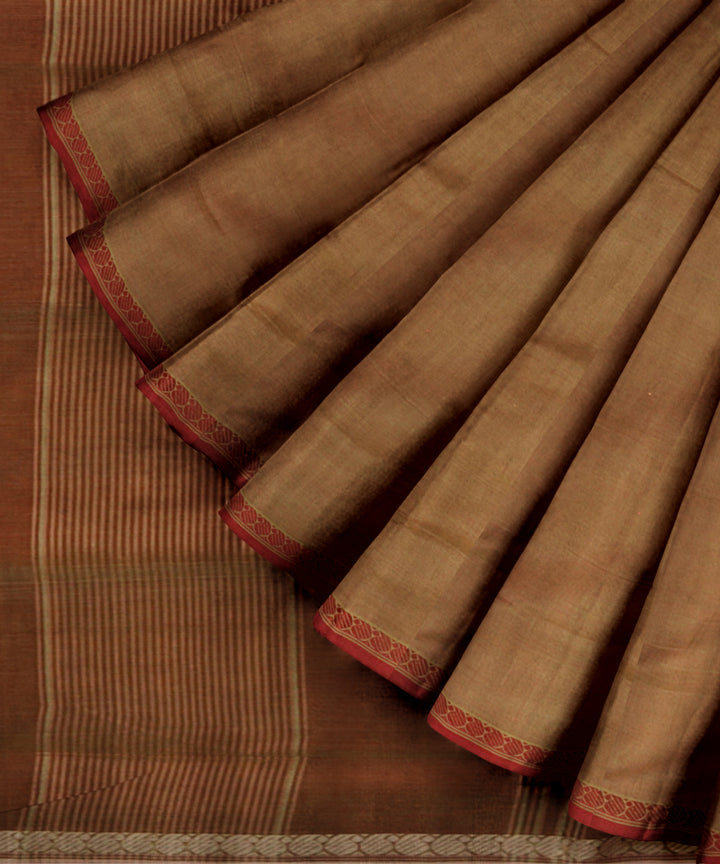 Brown maroon cotton handloom mangalagiri saree