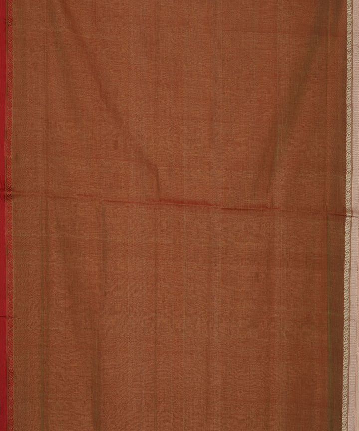 Brown maroon cotton handloom mangalagiri saree