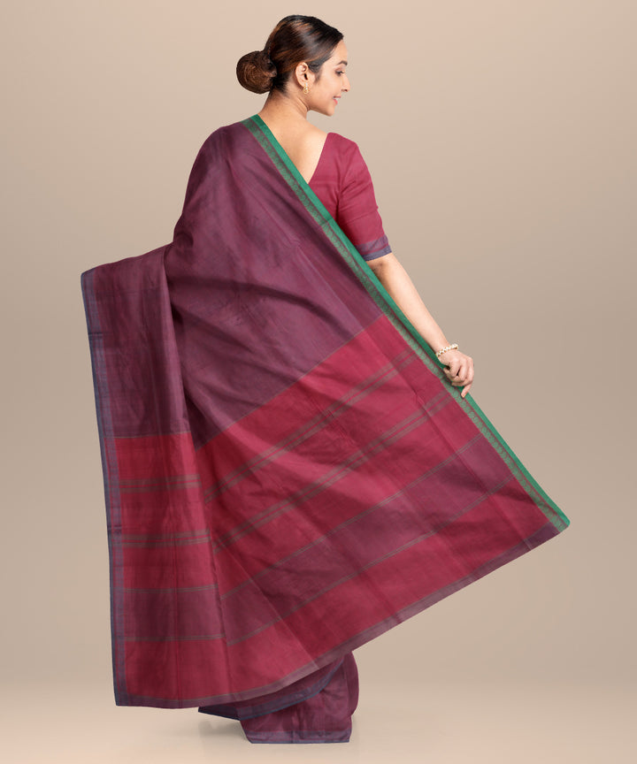 Purple pink cotton handloom mangalagiri saree