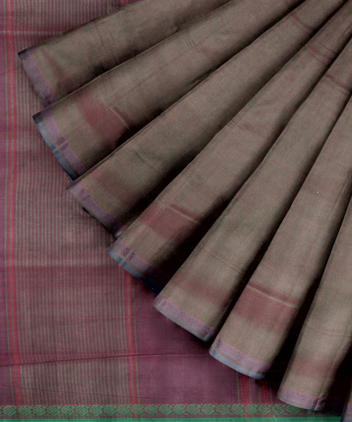 Light green pink handloom cotton mangalagiri saree