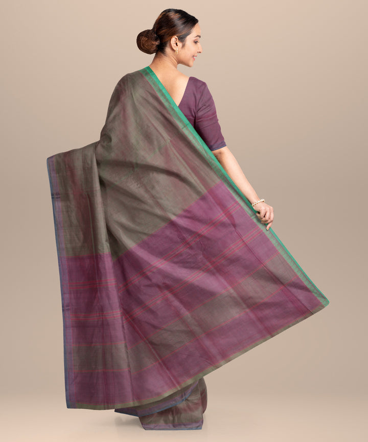 Light green pink handloom cotton mangalagiri saree