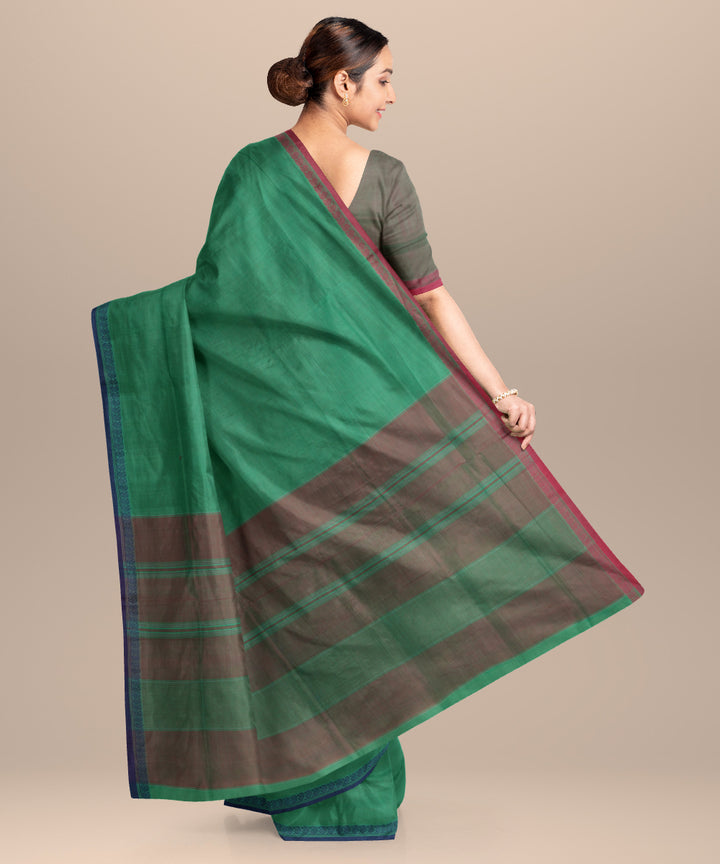 Light green pink cotton handloom mangalagiri saree