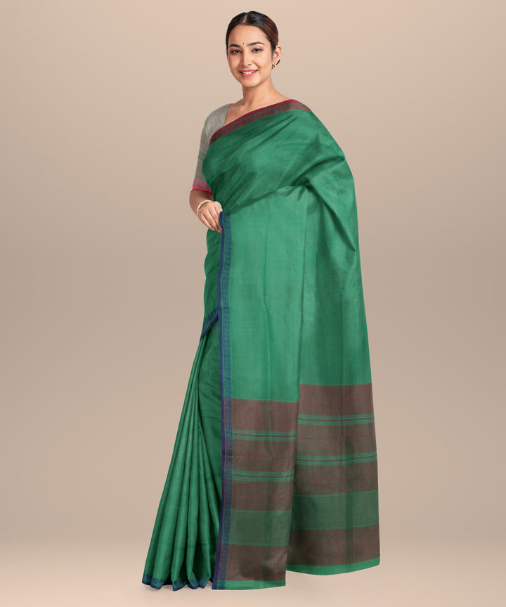 Light green pink cotton handloom mangalagiri saree