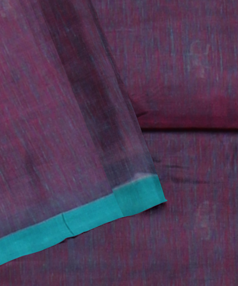 Pink green cotton handloom bengal saree