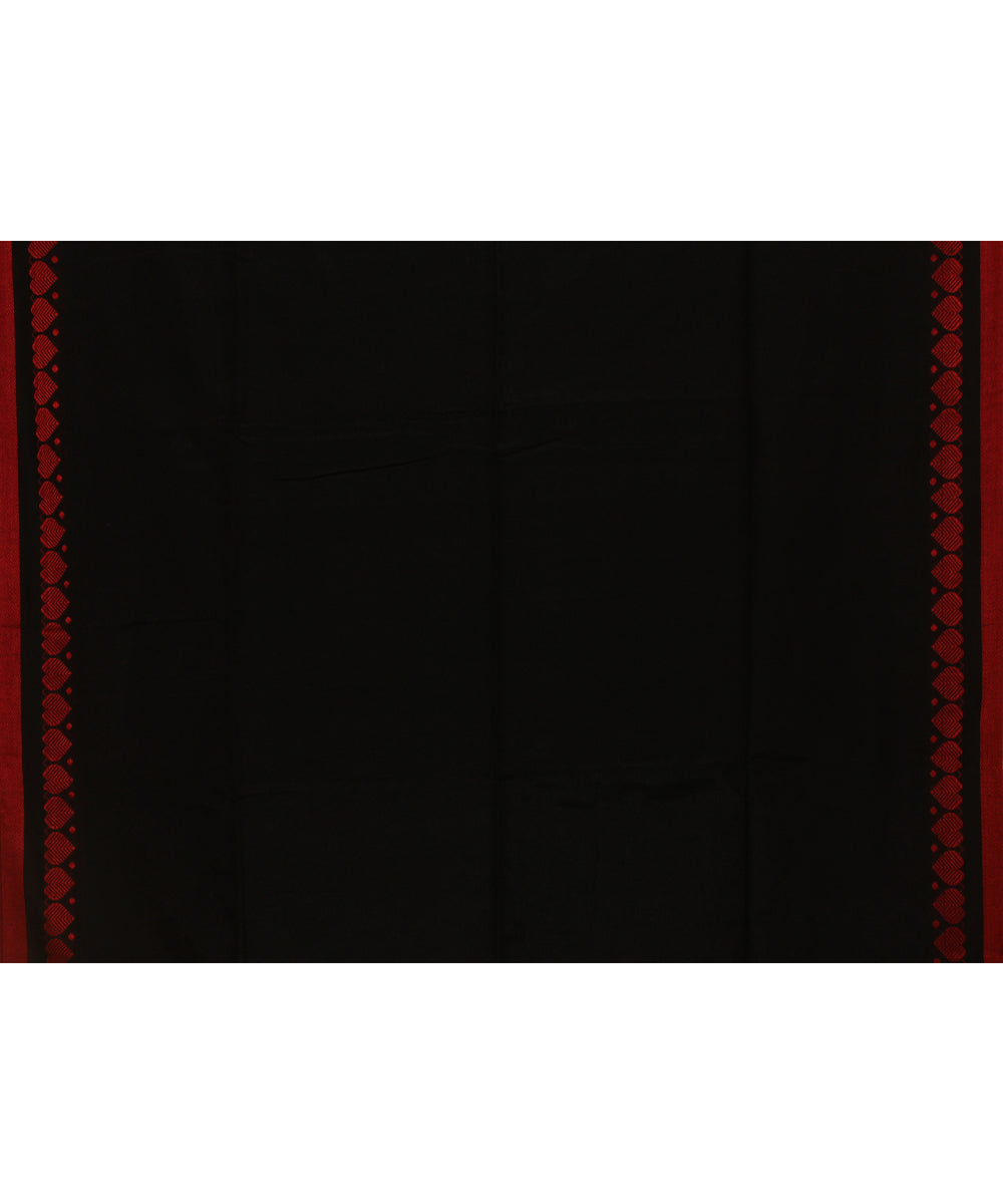 Black red handloom bengal cotton saree