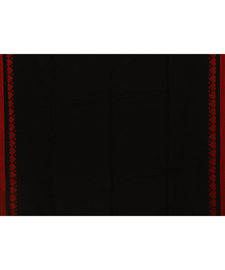 Black red handloom bengal cotton saree