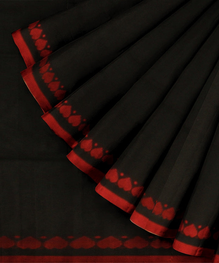 Black red handloom bengal cotton saree