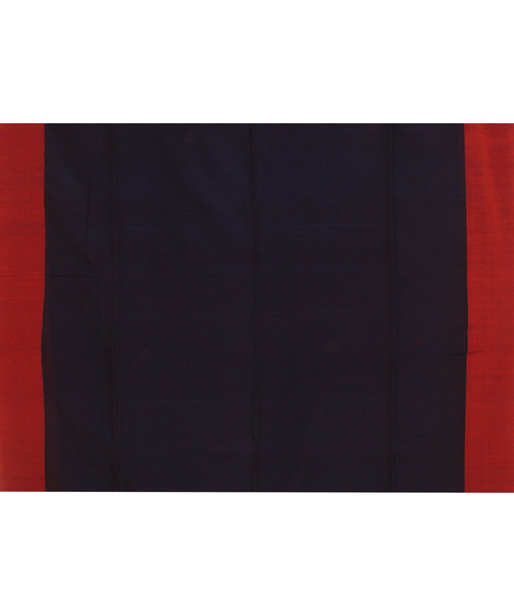 Navy blue multicolour handloom cotton bengal saree