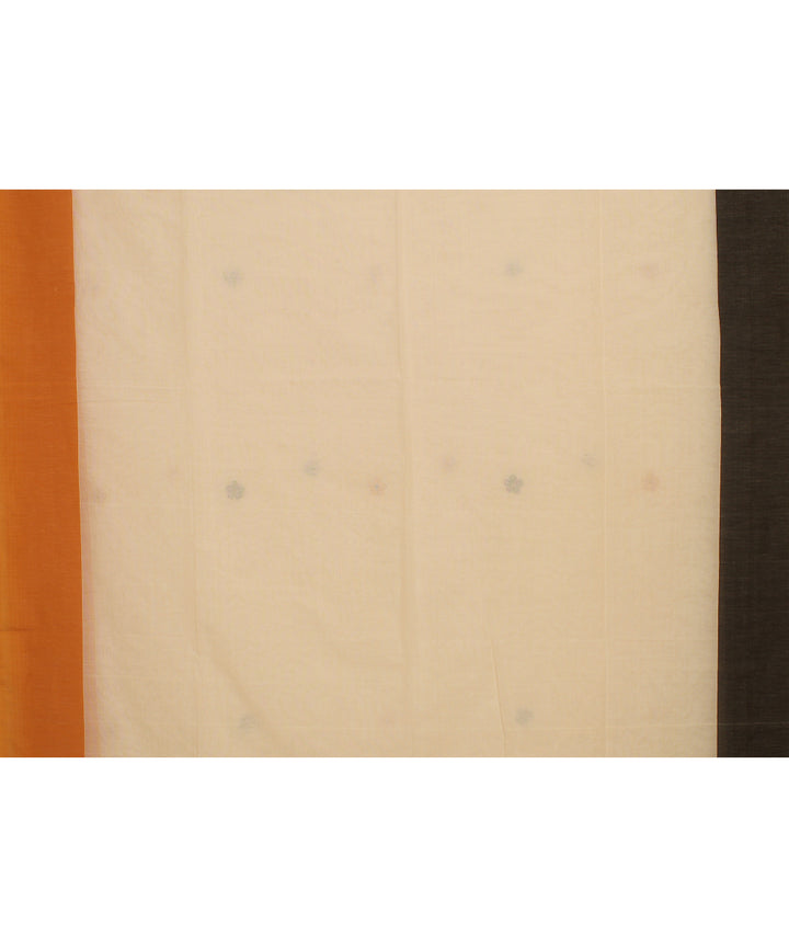 Beige multicolour handloom cotton bengal saree