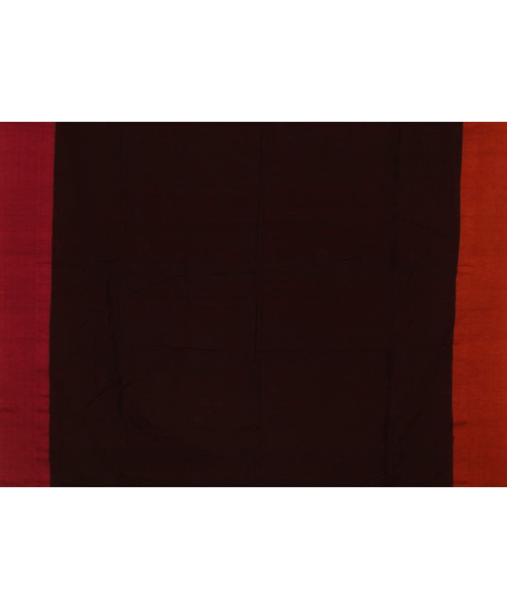 Maroon pink handloom cotton bengal saree