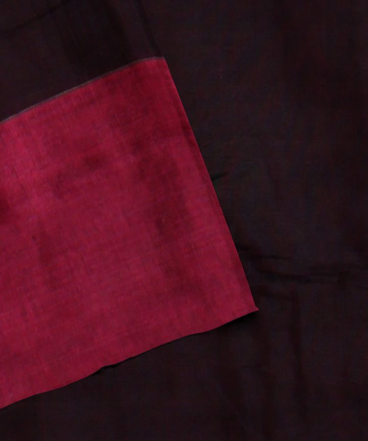 Maroon pink handloom cotton bengal saree