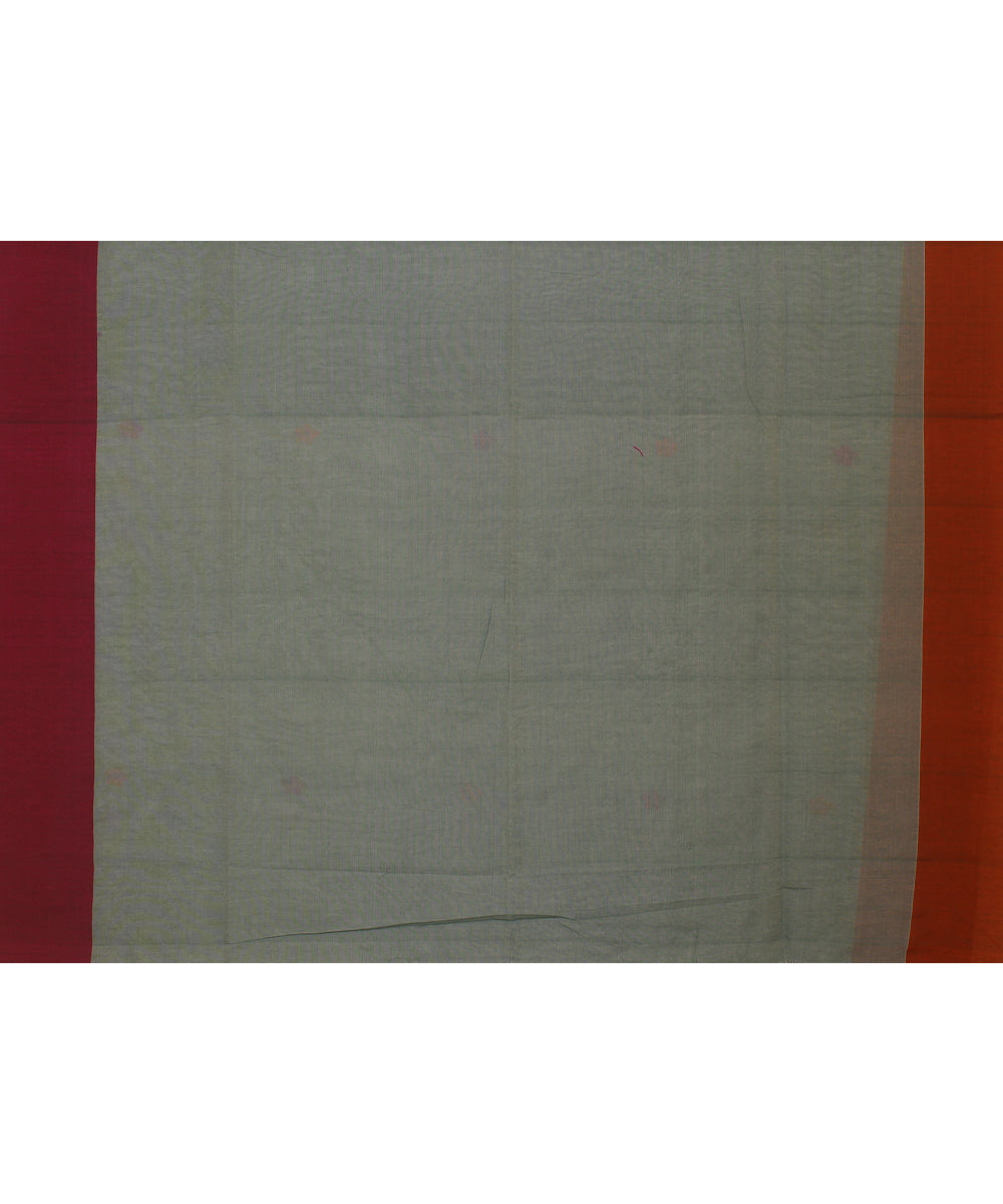 Cyan green handloom cotton bengal saree