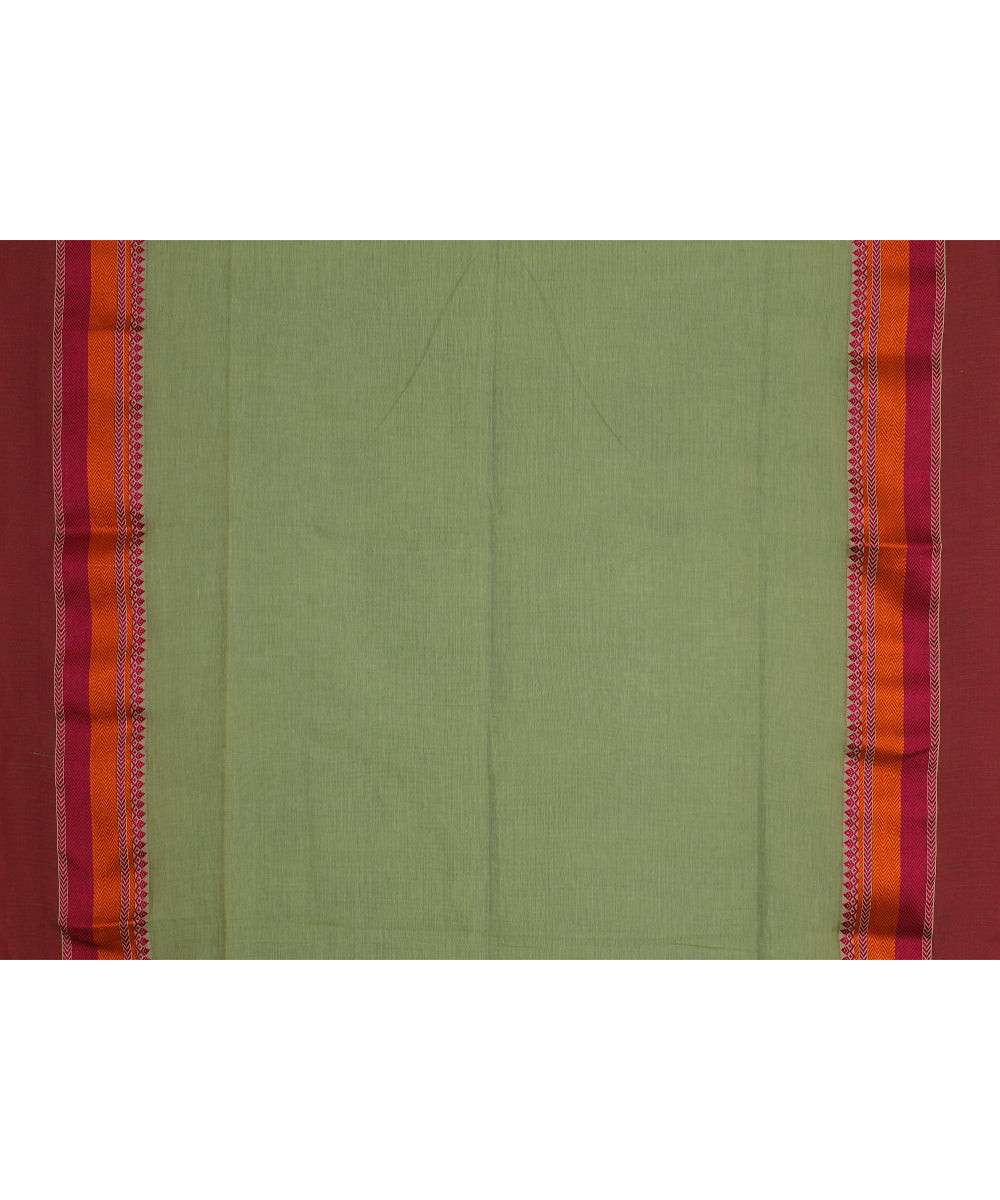 Teal green pink handloom cotton bengal saree