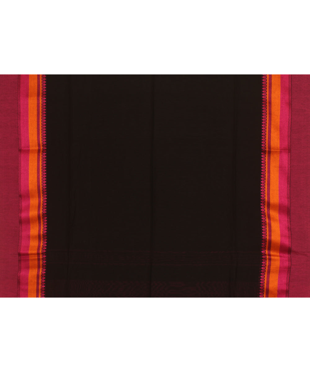 Black pink handloom cotton bengal saree