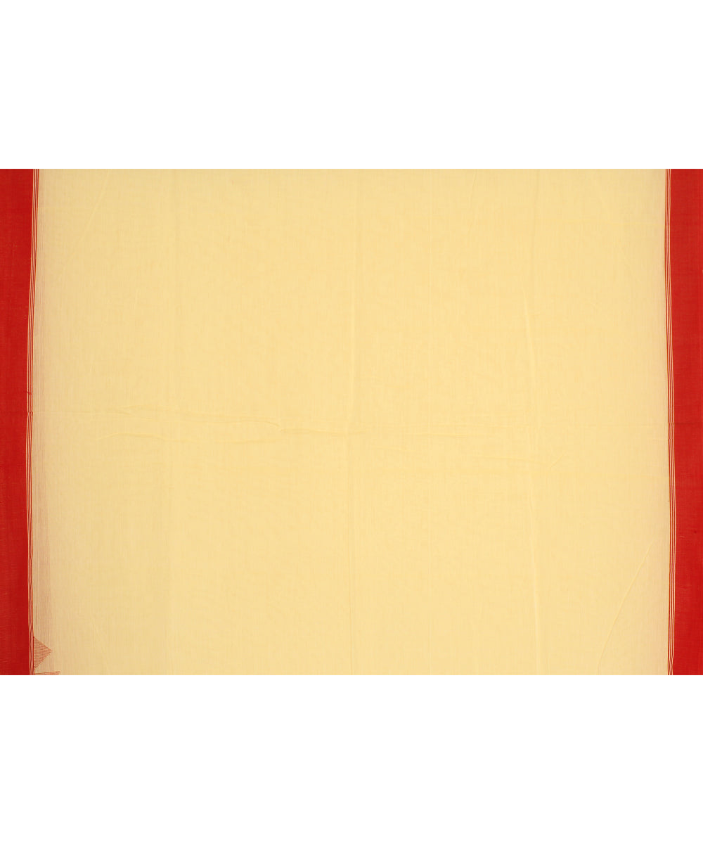 Yellow red handloom cotton bengal saree