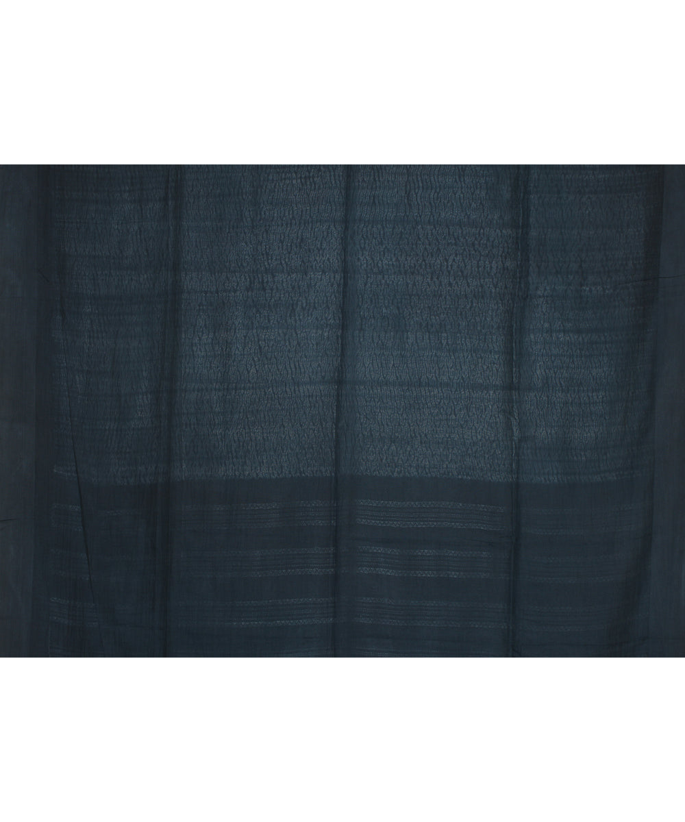 Dark grey handloom cotton bengal saree