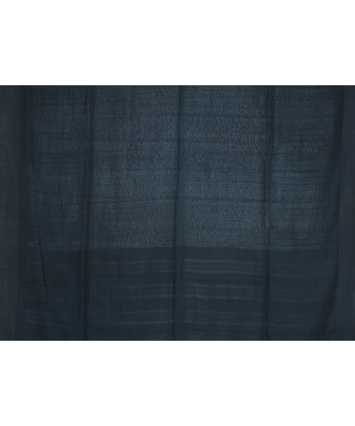 Dark grey handloom cotton bengal saree