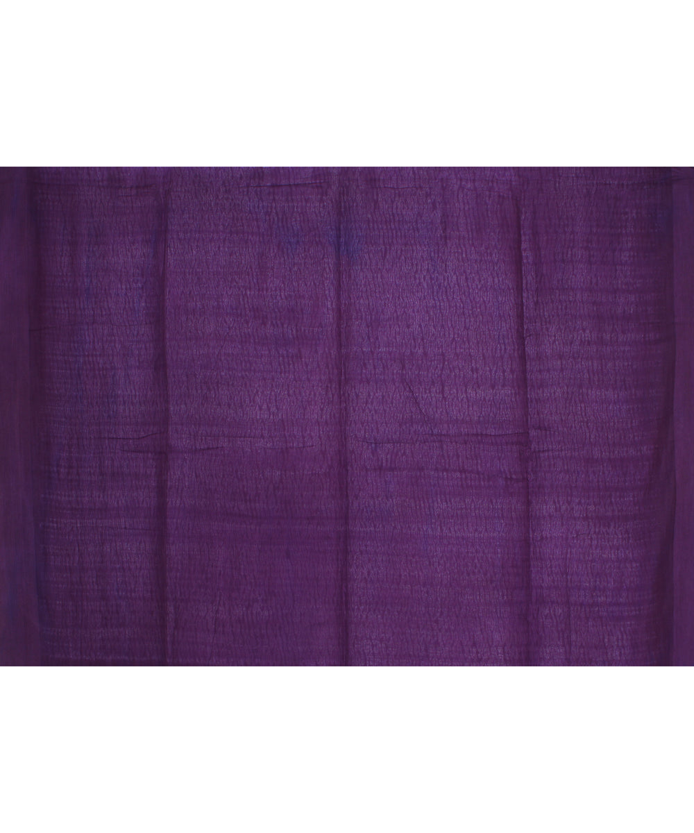 Purple white handloom cotton bengal saree