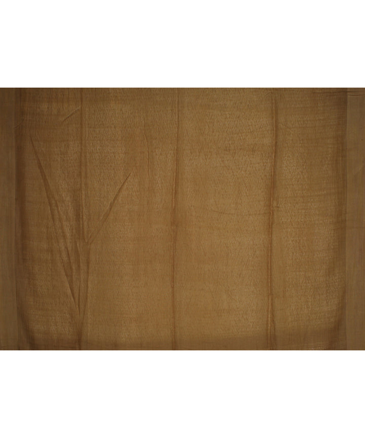 Brown white handloom bengal cotton saree