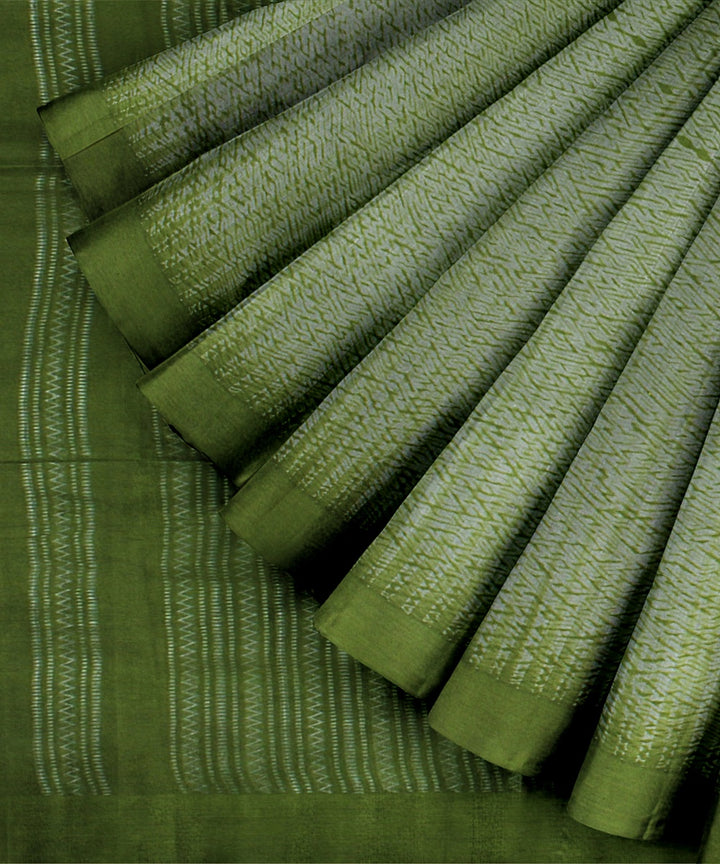 Light green white handloom cotton bengal saree