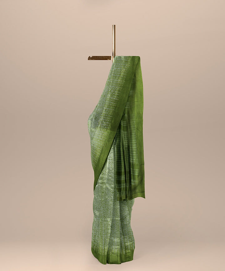 Light green white handloom cotton bengal saree