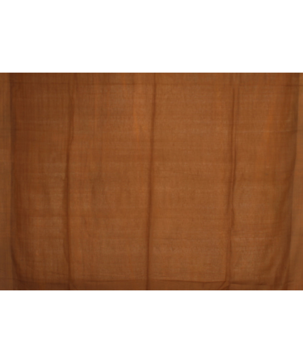 Brown white bengal handloom cotton saree