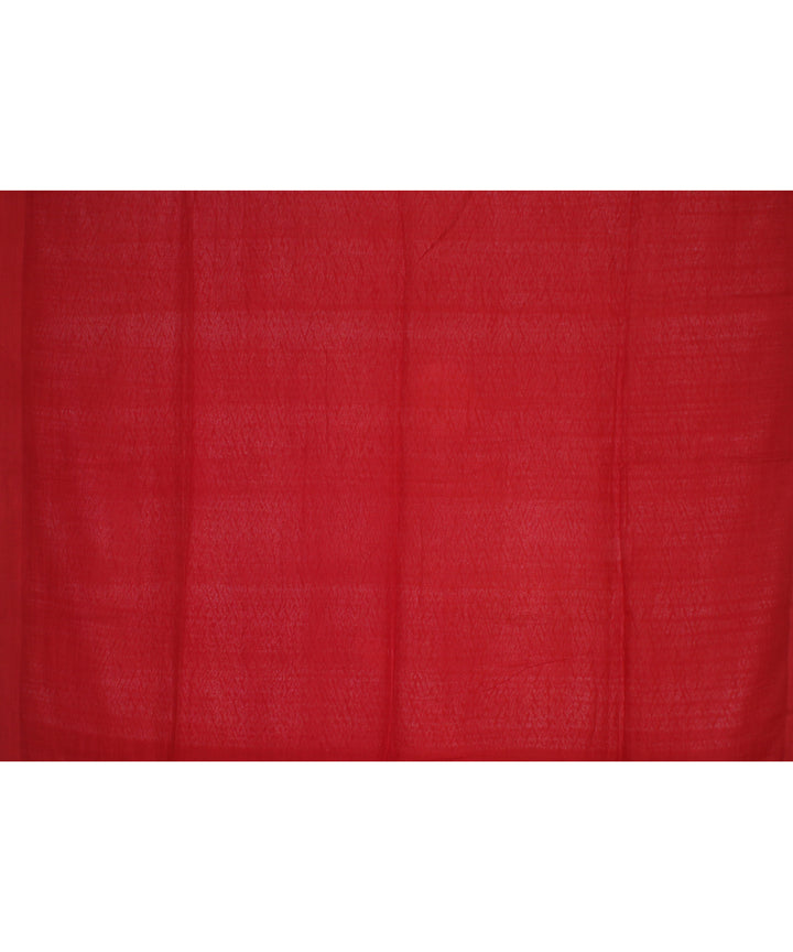 Red white handloom cotton bengal saree