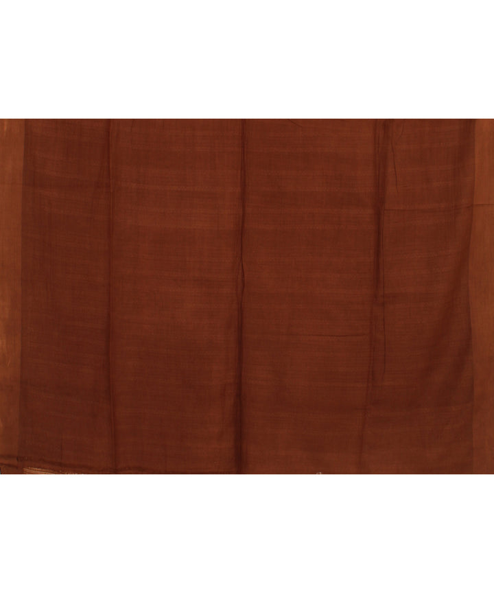 Brown white handloom cotton bengal saree