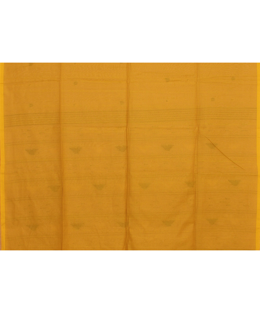 Cream yelow handloom cotton bengal saree