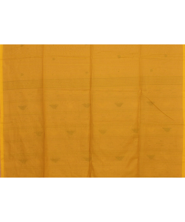 Cream yelow handloom cotton bengal saree