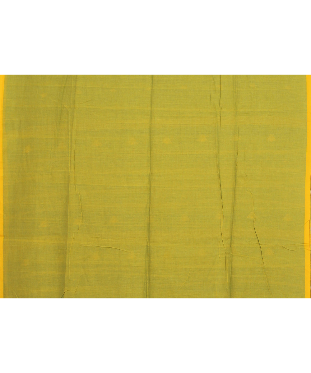 Light green yellow cotton handloom bengal saree