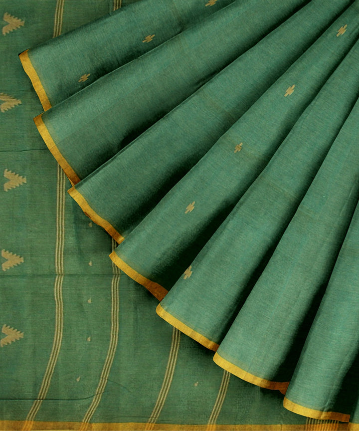 Light green yellow cotton handloom bengal saree