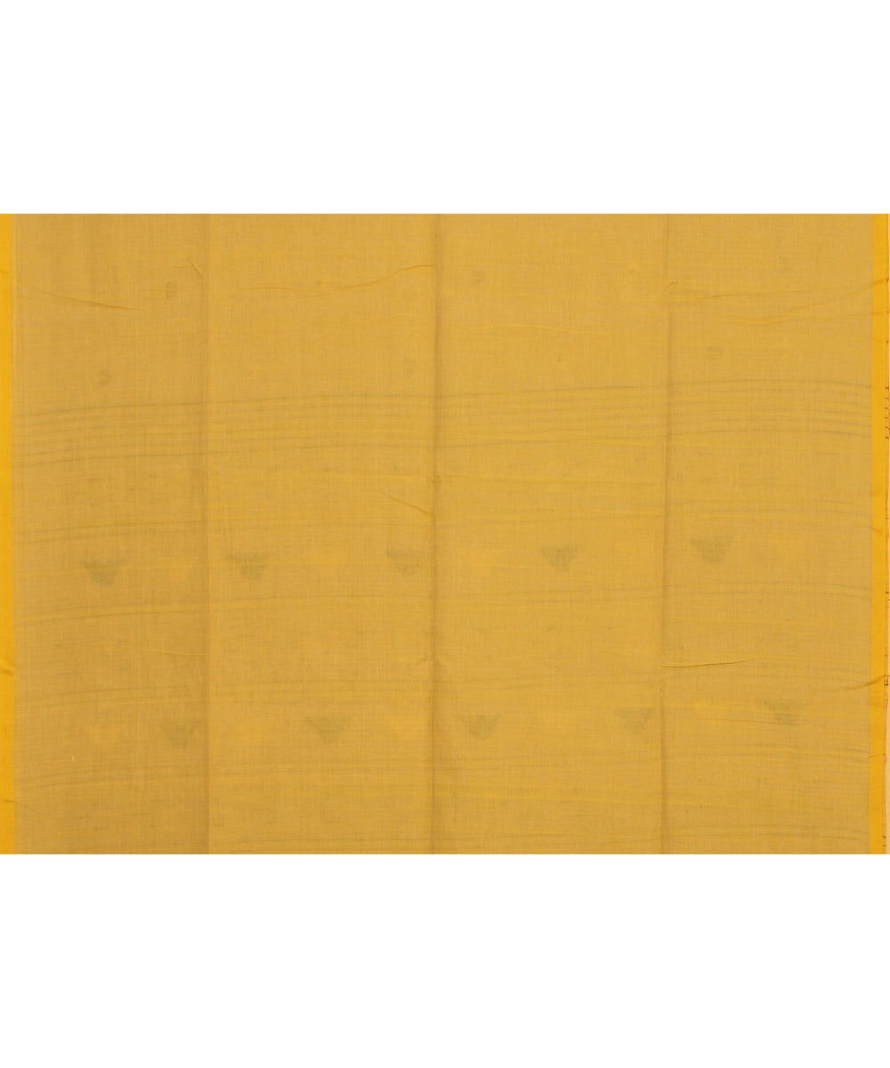 Beige yellow cotton handloom bengal saree