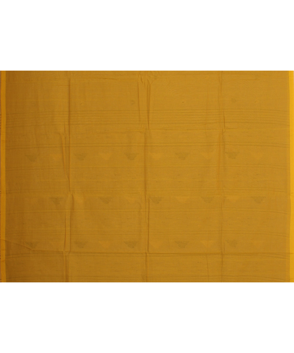 Beige yellow handloom cotton bengal saree