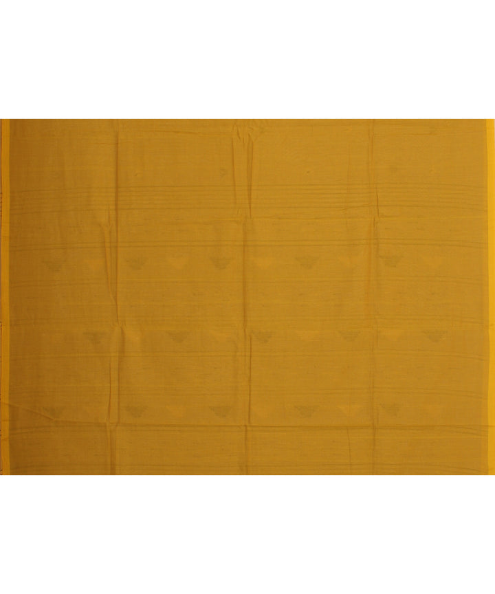 Beige yellow handloom cotton bengal saree