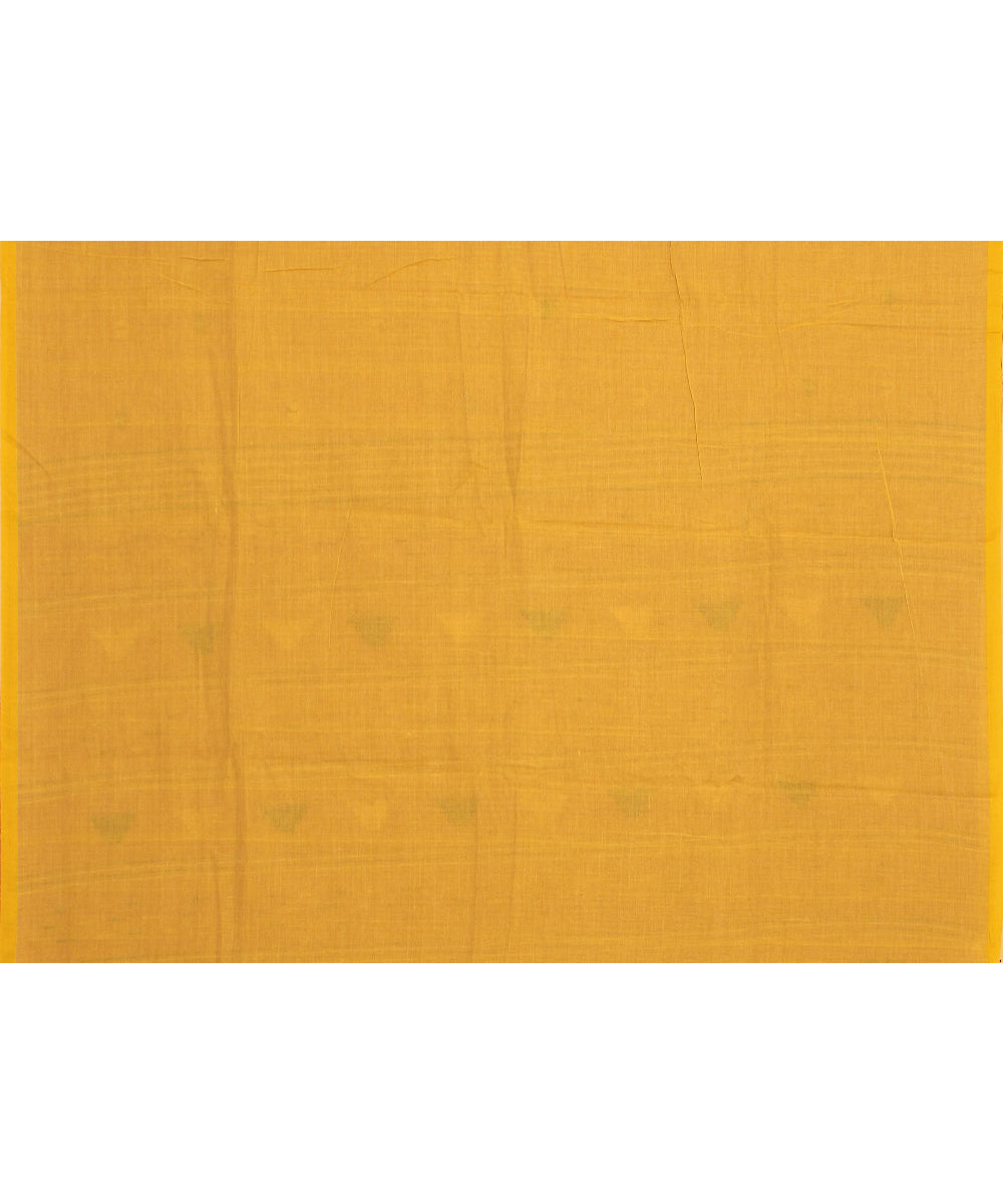 Peach yellow handloom cotton bengal saree