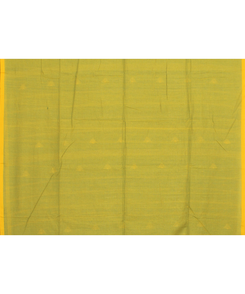 Light green yellow handloom cotton bengal saree