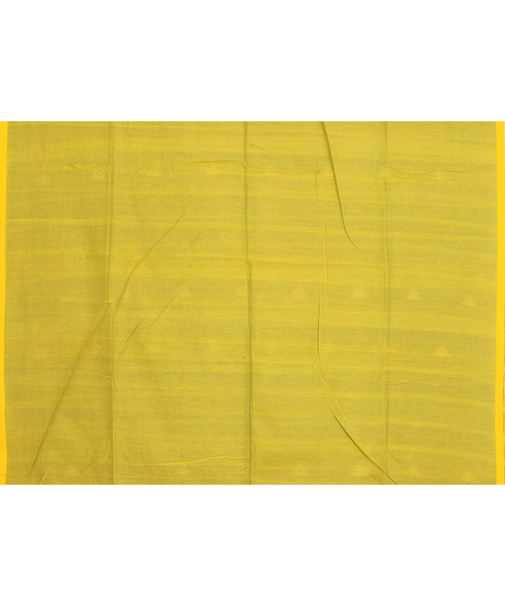 Dark green yellow handloom cotton bengal saree