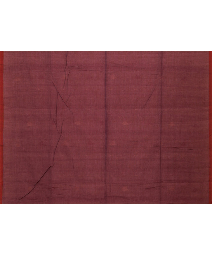 Beige rust handloom cotton bengal saree