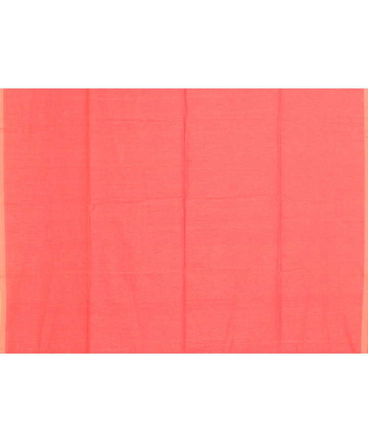 Pink red handwoven cotton bengal saree