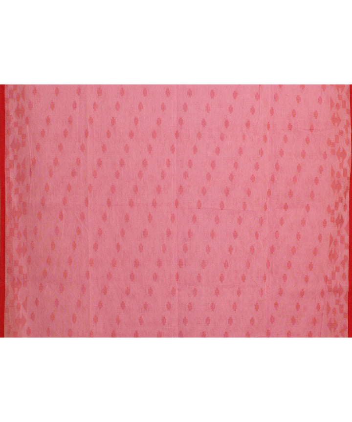 Pink red handwoven bengal cotton saree